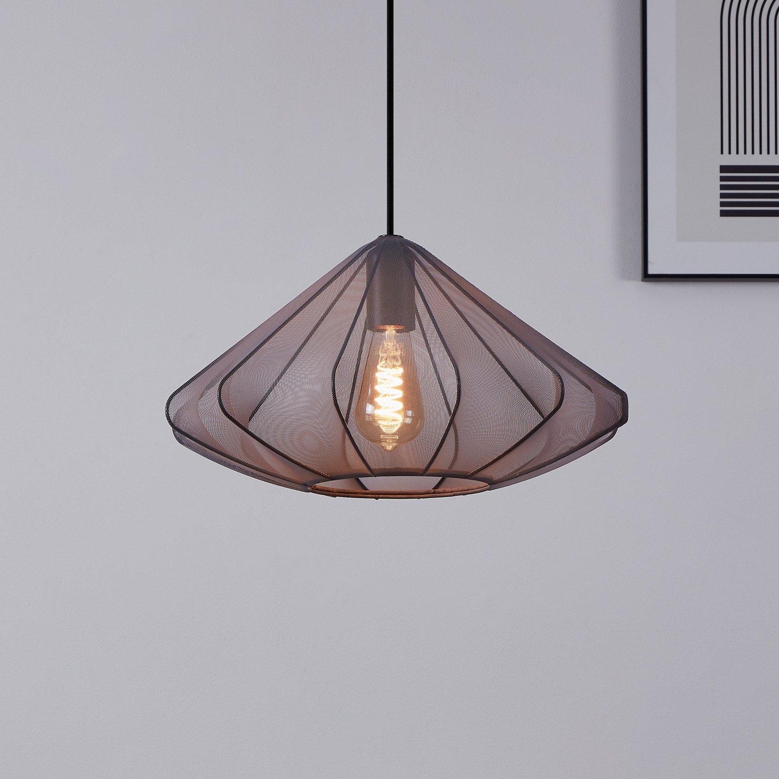 EGLO Lampă suspendată Dolwen negru Ø 425 cm - Camera de zi / sufragerie - Modern - Țesătură / Textil