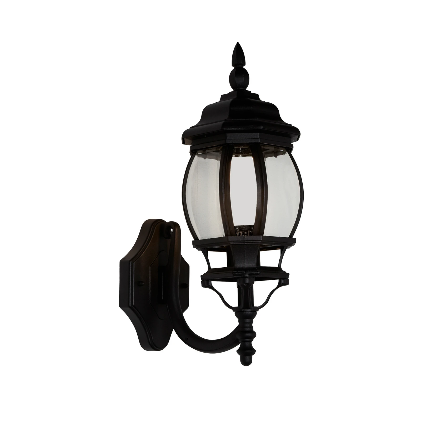 Außenwandlampe Bel Aire, Höhe 46 cm schwarz/klar Metall/Glas