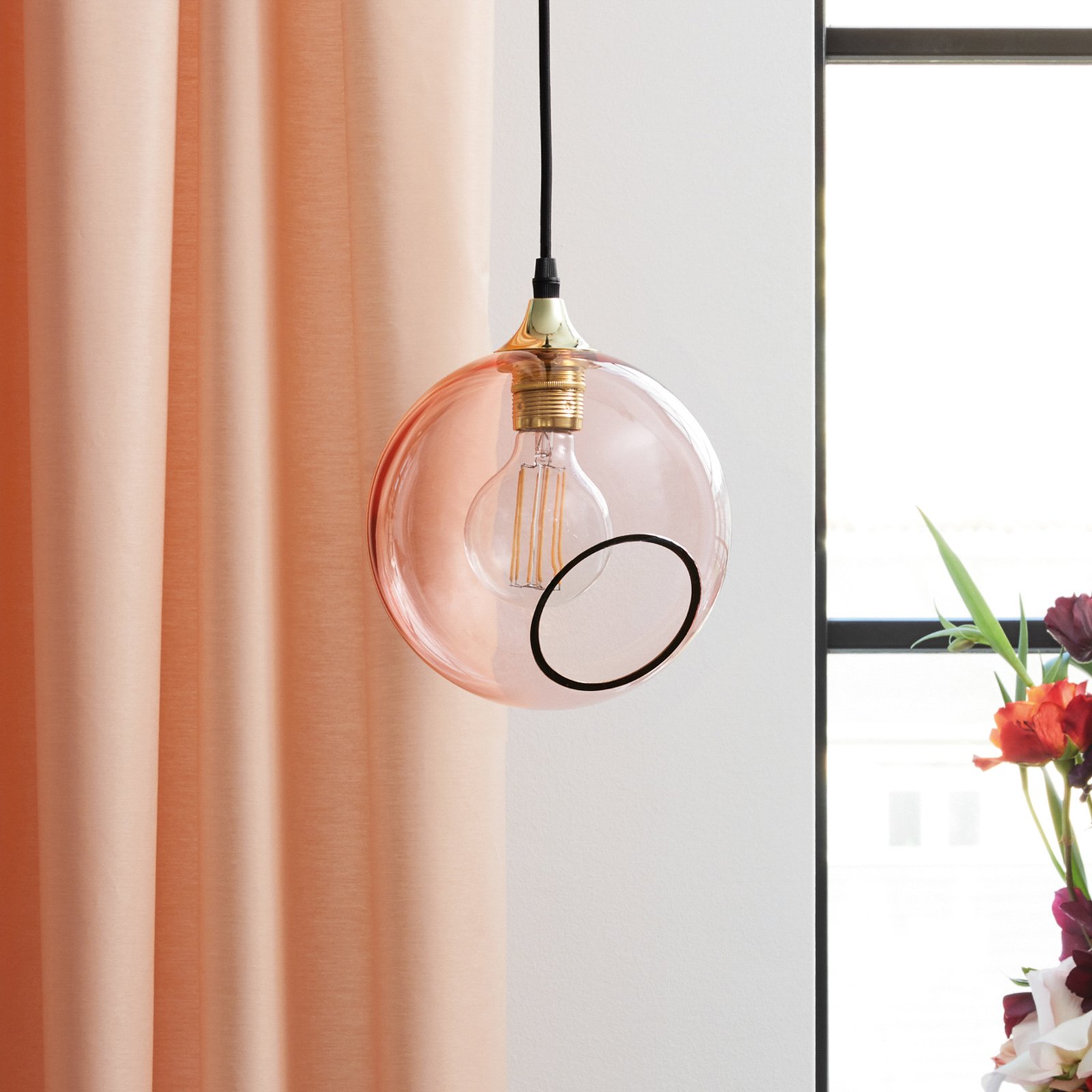 Ballroom Lampa Wisząca Pink/Rose ze Złotym Gniazdem Żarówki - Design By Us