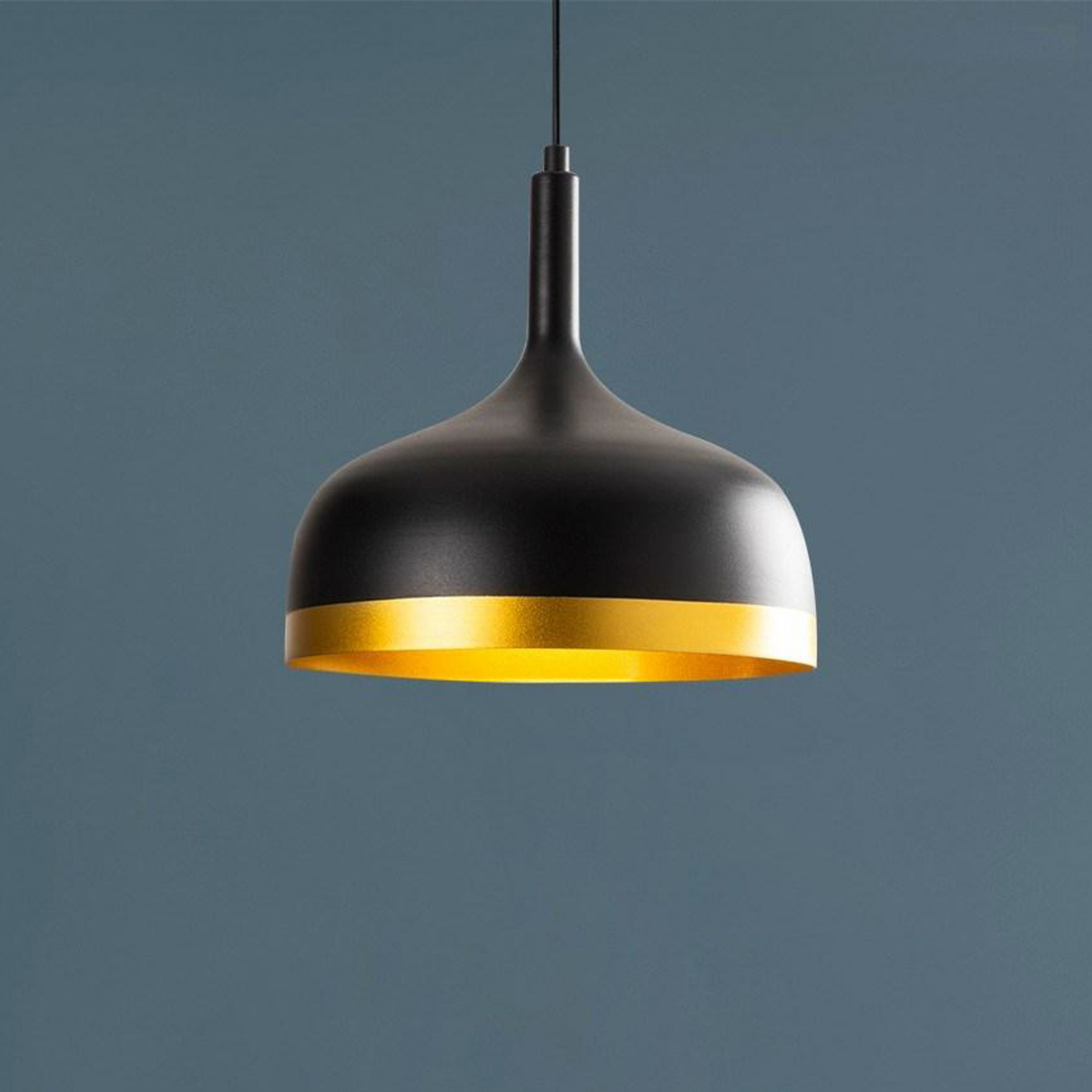 Висяща лампа Sivani MR-826, черна/златна, метал, Ø 30 cm