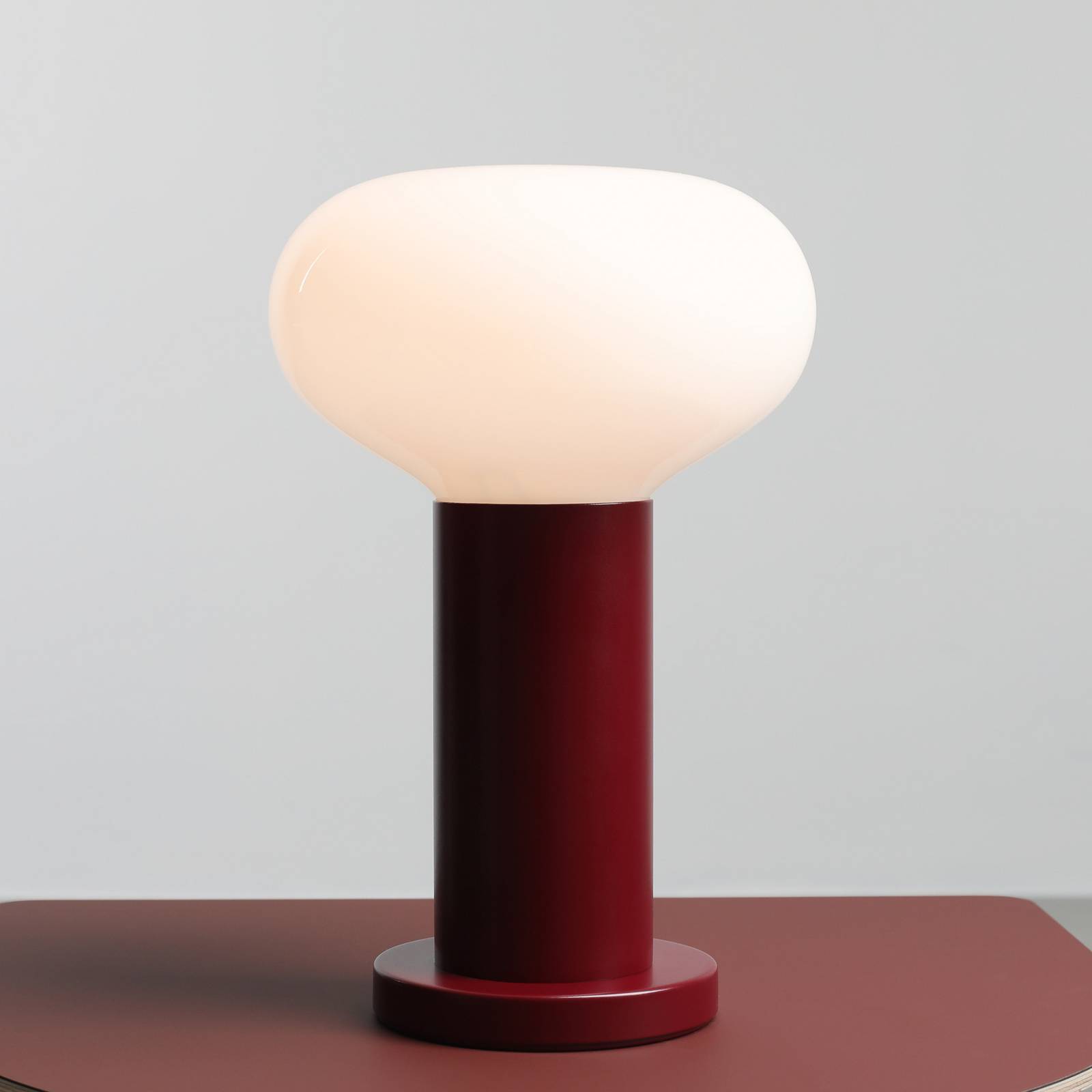 Tischleuchte Flo, rot, Ø 19 cm, Glas günstig online kaufen