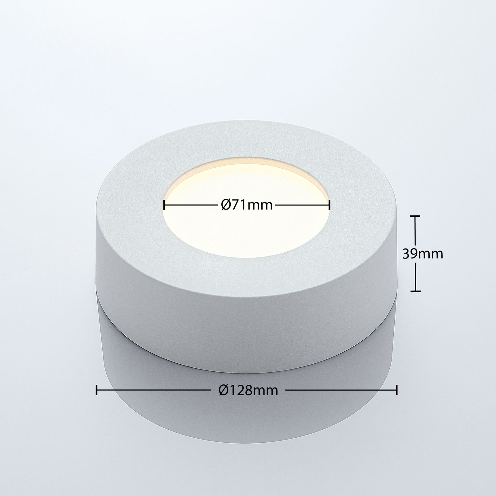 LED-taklampa Marlo vit 3 000 K rund 12,8 cm