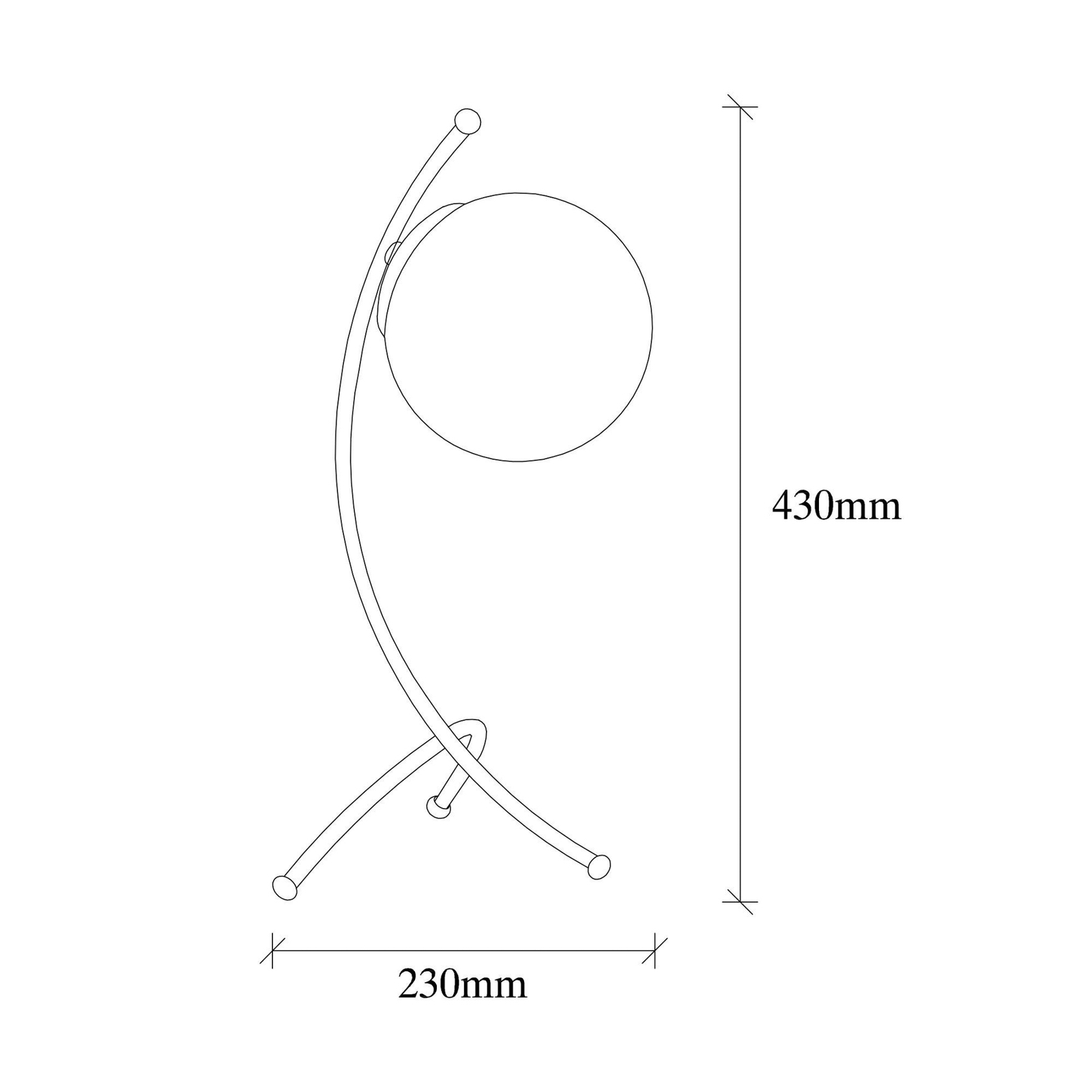 Yay 5012 lámpara de mesa, marrón, cristal opalino, altura 43 cm