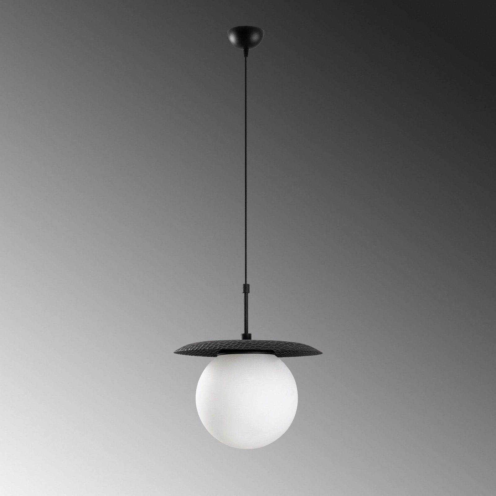 Hanglamp Anemon, zwart, glas, Ø 30 cm, E27