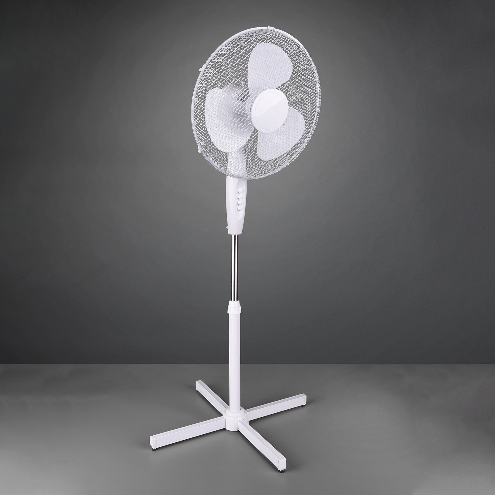 Bergen pedestal fan, height-adjustable, white