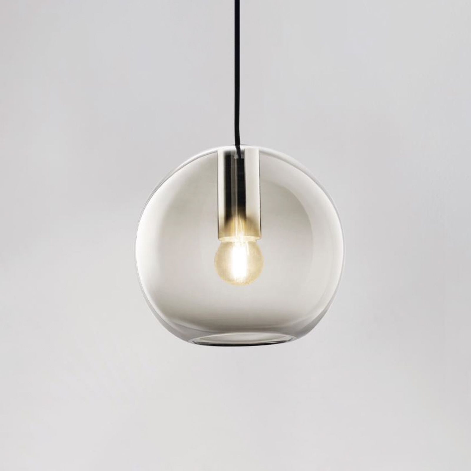 Loon Mini lámpara colgante vidrio gris, cromo