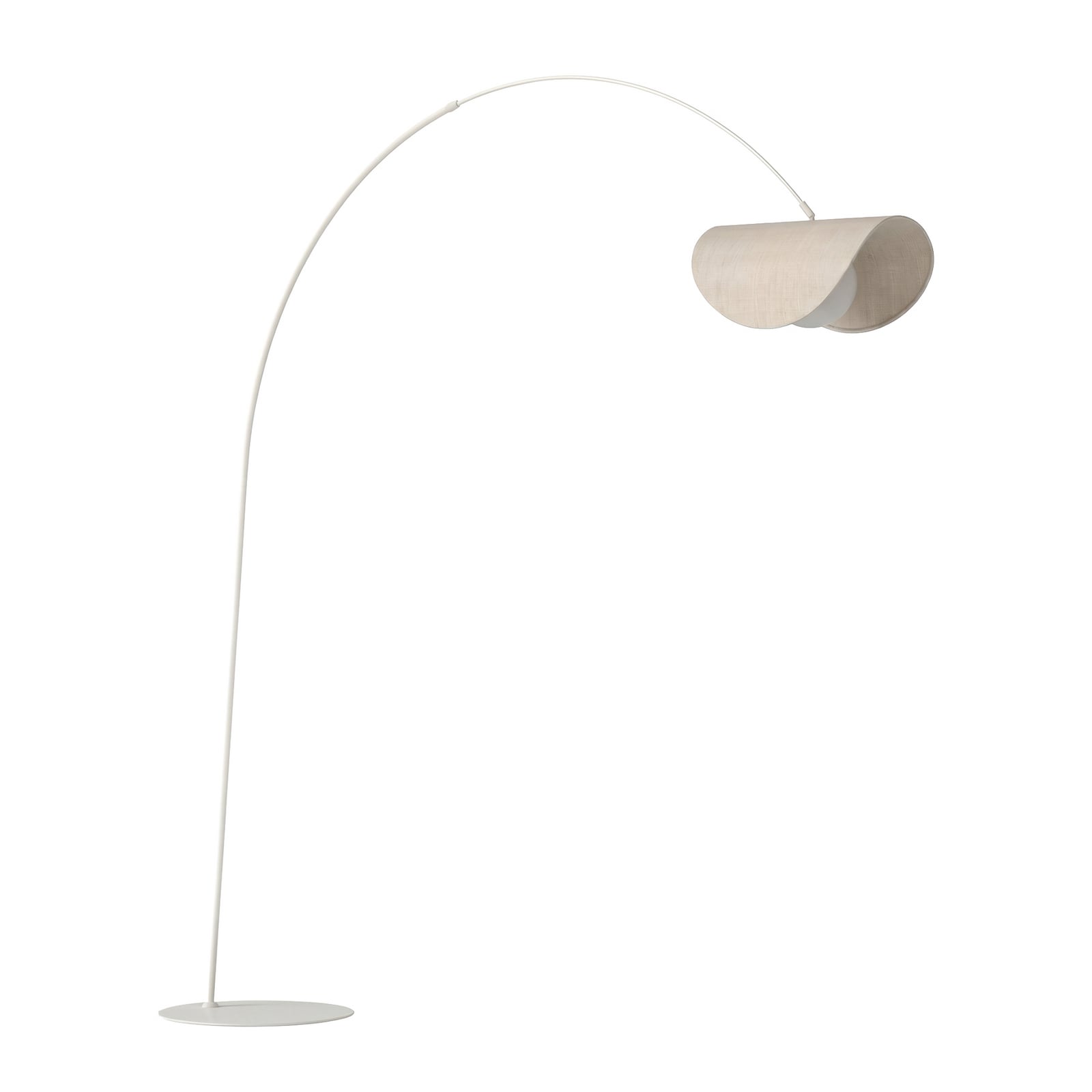 Lucande LED lanko formos šviestuvas „Sansibar“, smėlio spalvos, 180 cm, su Lucande LED lanko formos šviestuvas „Sansibar“, smėlio spalvos, 180 cm, su