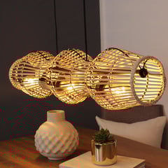 Lámpara colgante Bamboo, natural, 3 luces