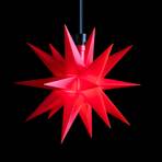 LED-stjerne, ude, 18-takket, Ø 12 cm, batteri, rød