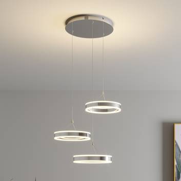 LED hanglamp Lyani, 3 ringen, hoogte verschillend