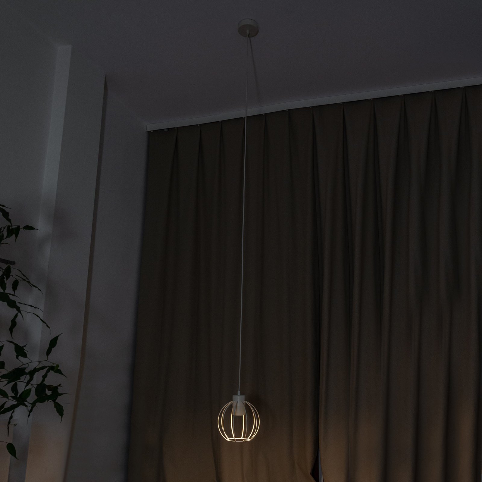 Lampa wisząca STARLIGHT, kremowa biel, 1-punktowa, Ø 18 cm, metal