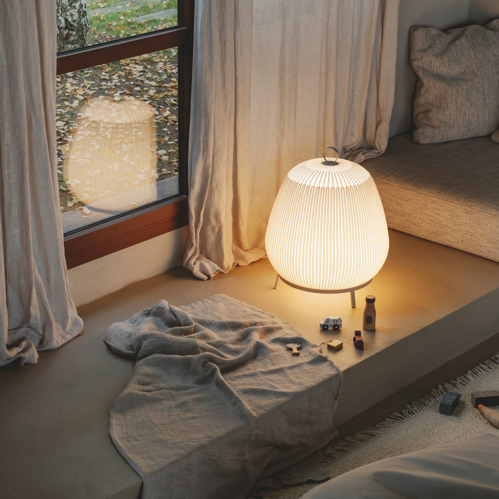  Vibia Vibia Knit Led Floor Lamp, 55 X 45 Cm, Beige, Textile 