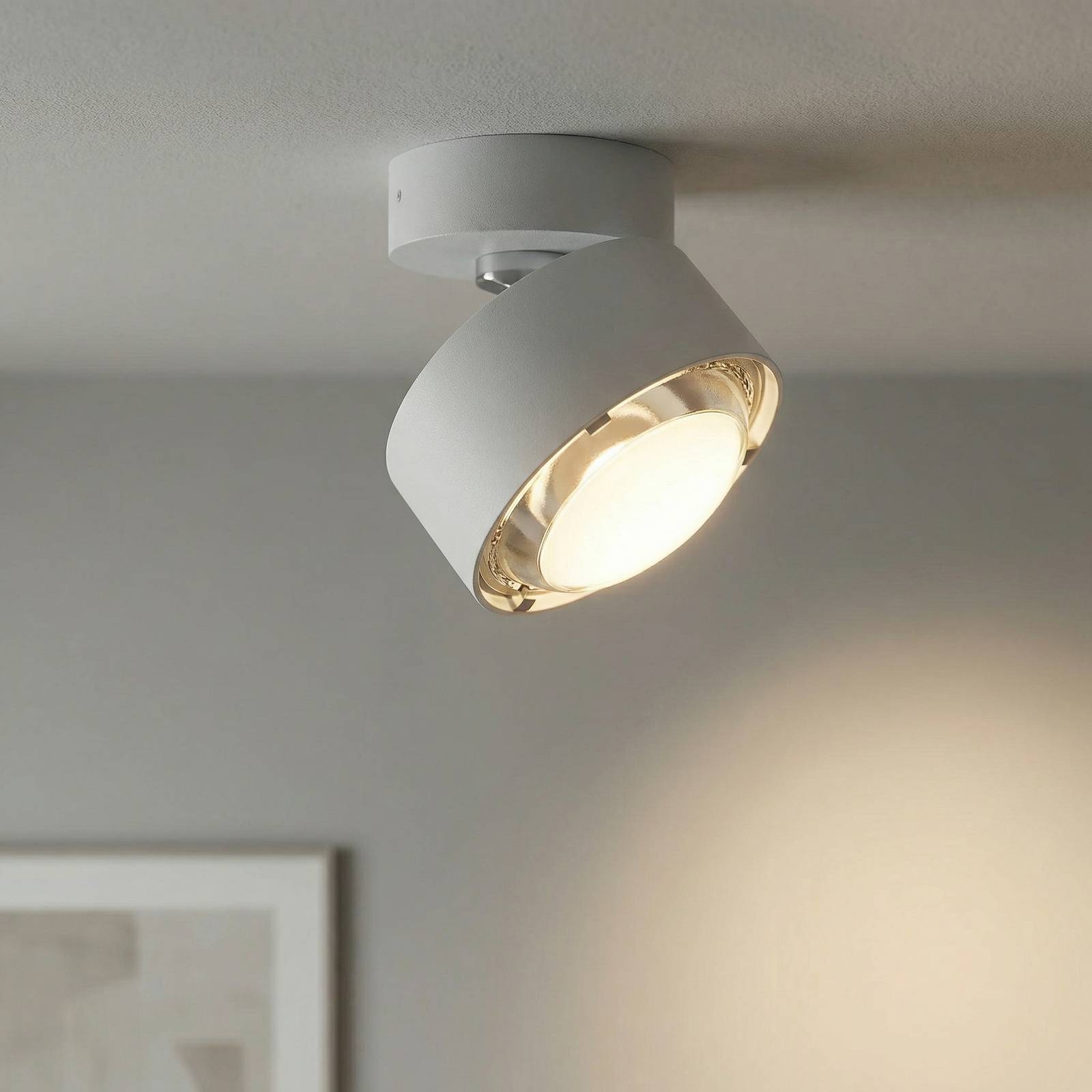 Top Light Puk Mini Move G9 spot, lentille transparente, blanc mat