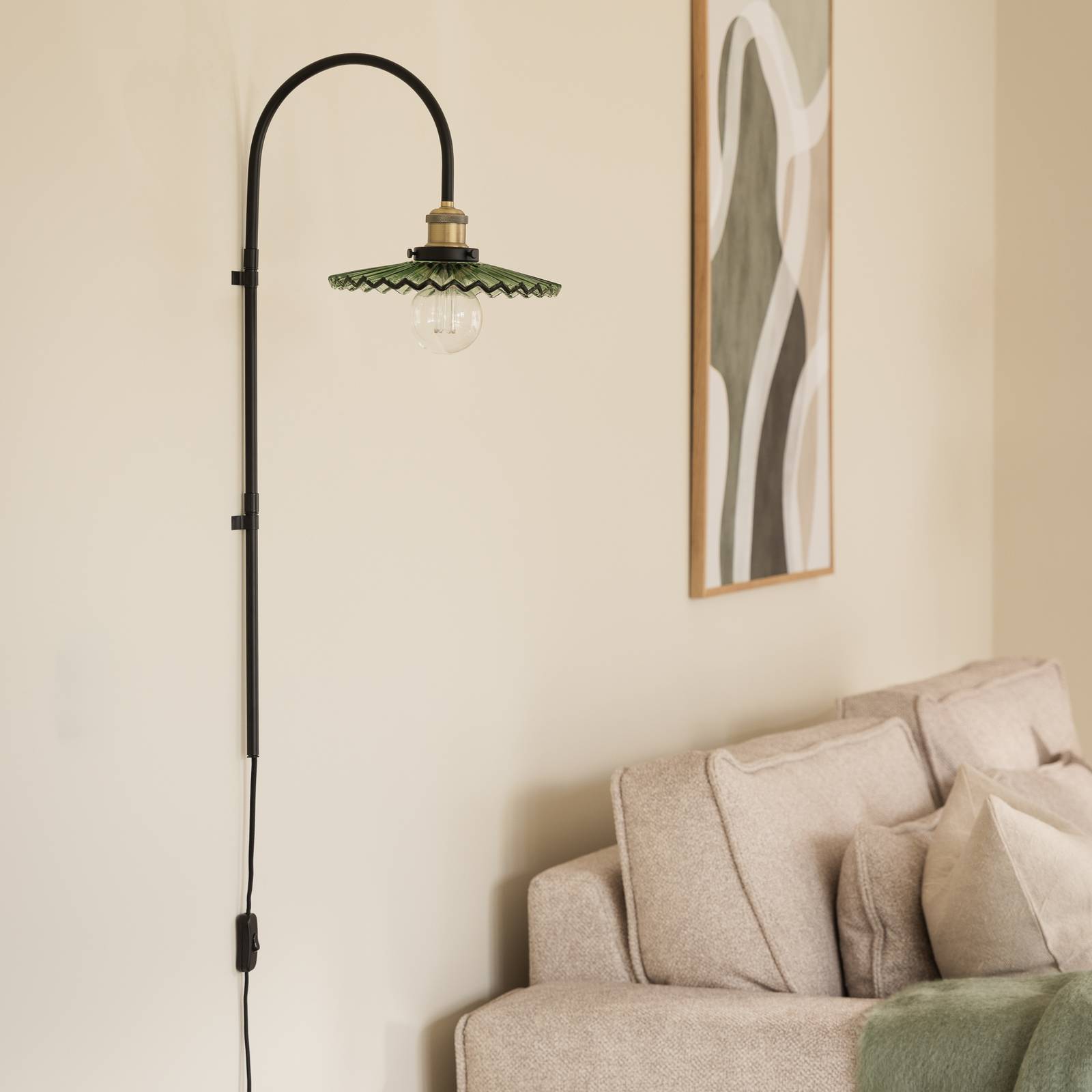 Globen Lighting Wandlampe COBBLER, grün, Höhe 75 cm, Glas günstig online kaufen