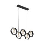 Bismarck pendant light, linear, 5-bulb