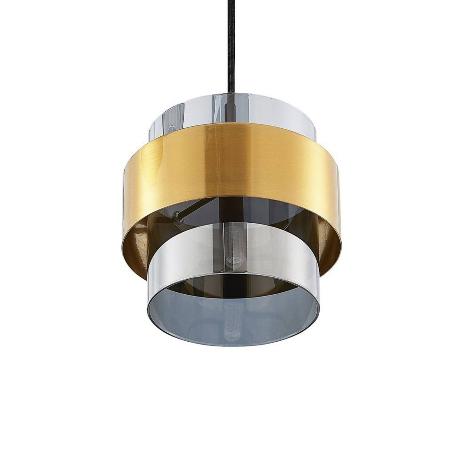 Ikibare Cluster Pendant Black/Brass/Smoke - Lucande