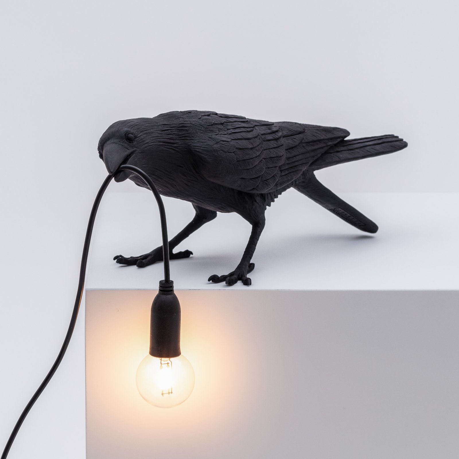 SELETTI Bird Lamp speelse LED tafellamp, zwart