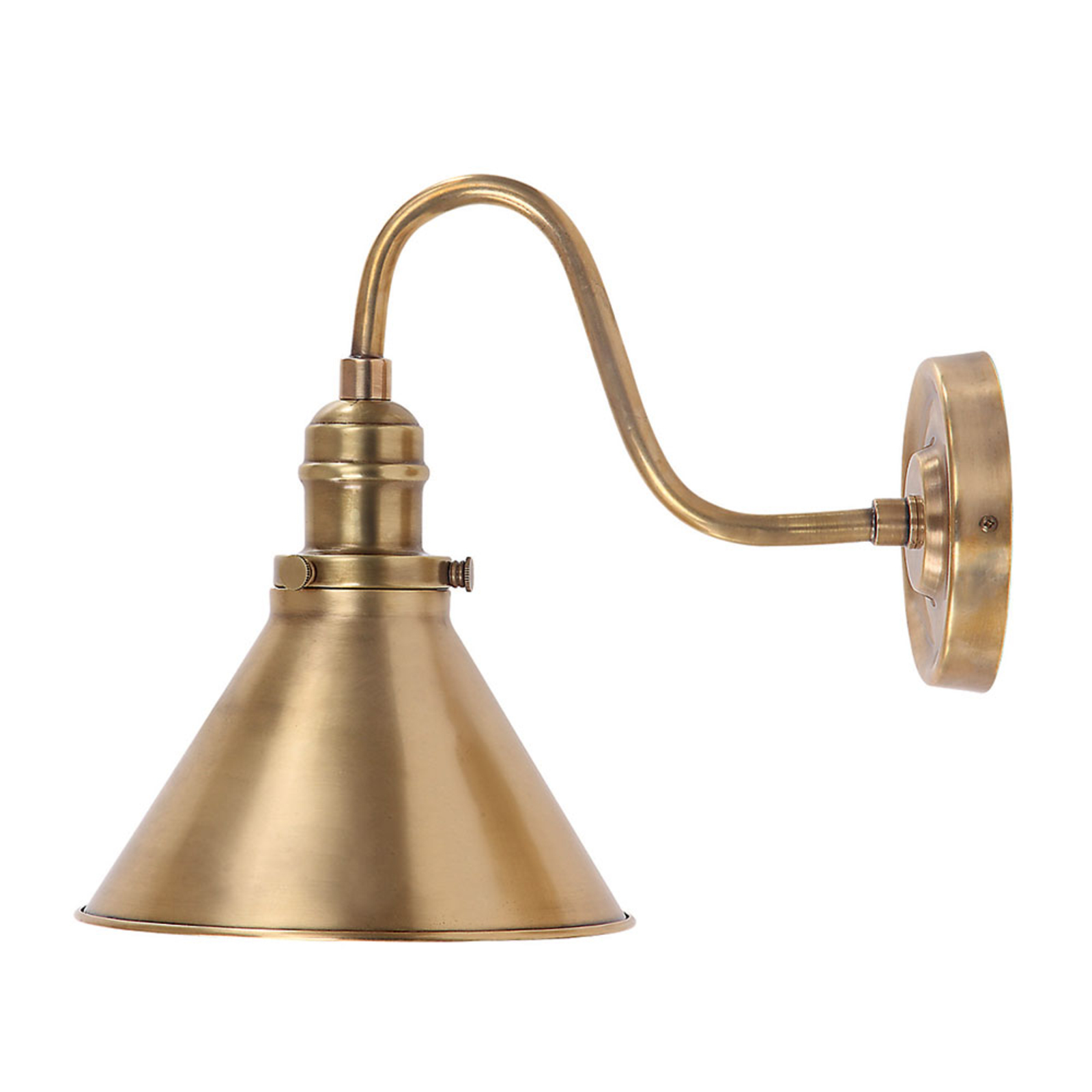 Antique brass-coloured wall lamp Provence