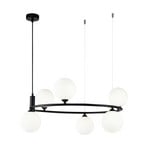 Maytoni Ring suspension à 6 lampes noir/blanc