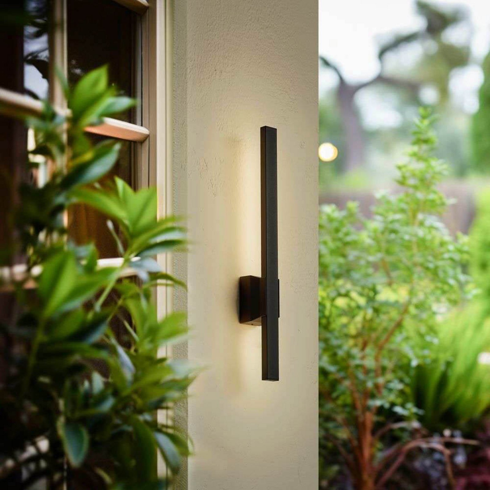 Sakari LED En el exterior Aplique de Pared Negro - Lindby