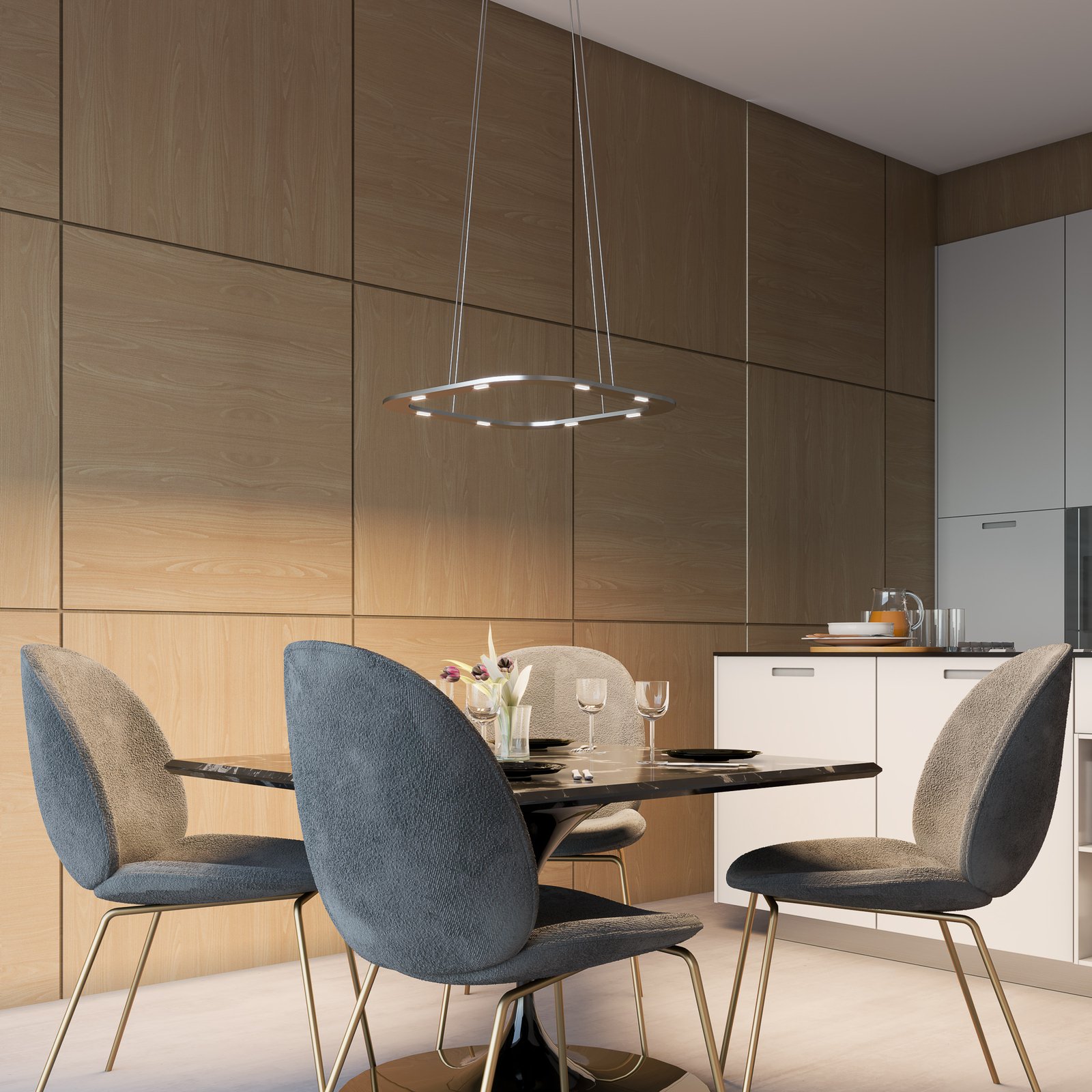 BYOK Piani Quadro LED-Hängeleuchte Phase Cut 48cm