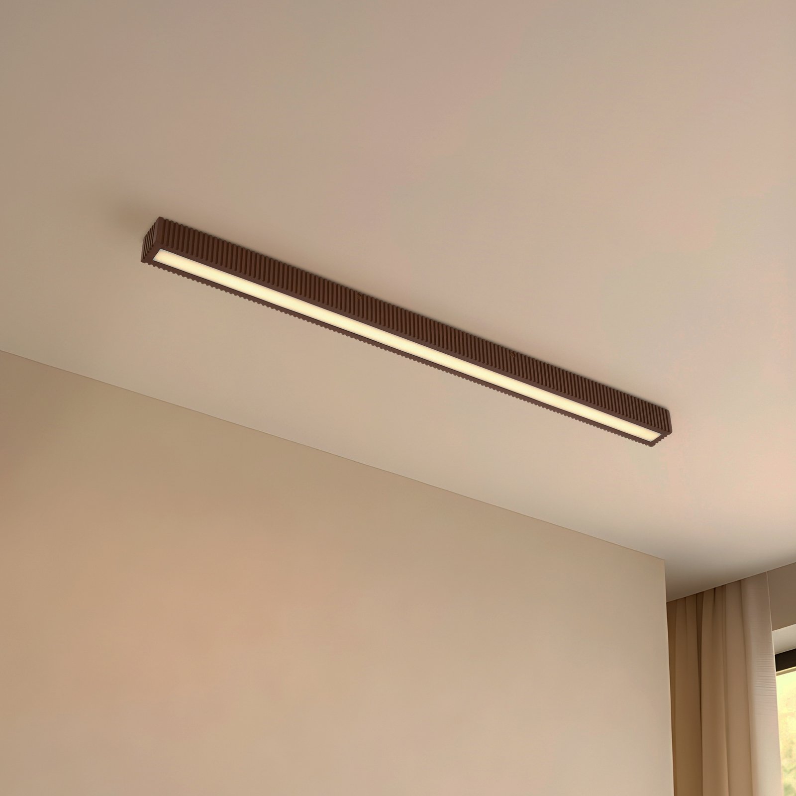 LED stropní svítidlo Emara, 100 cm, dub, stmívatelné, tmavé dřevo - Lucande LED stropní svítidlo Emara, 100 cm, dub, stmívatelné, tmavé dřevo - Lucande