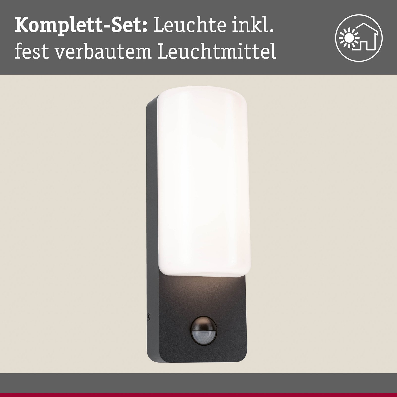 Bonnie Outdoor Wall Lamp w/Sensor 3000K SWR Anthracite - Paulmann