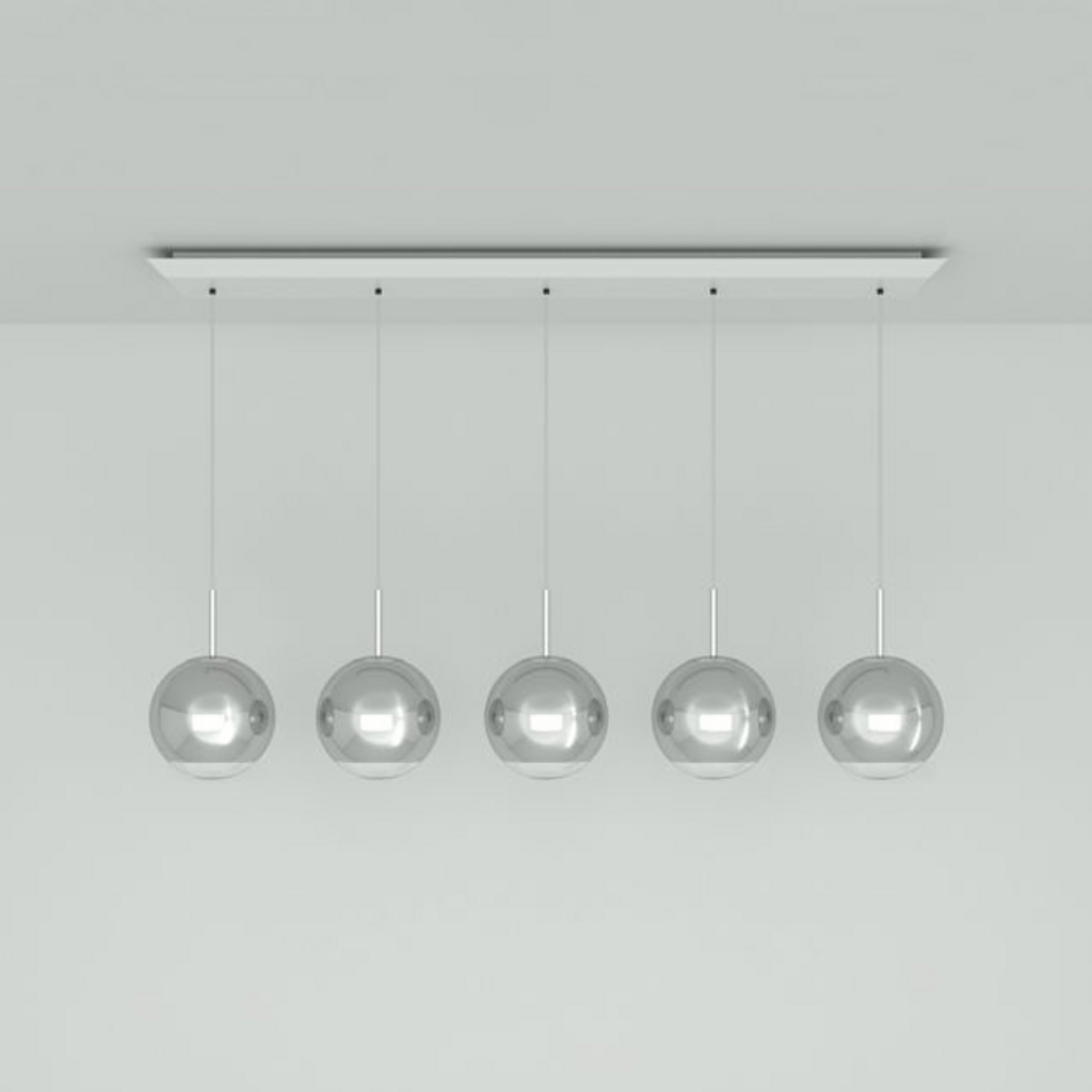 Tom Dixon Mirror Ball 25 cm Linear 5 lampes chromé