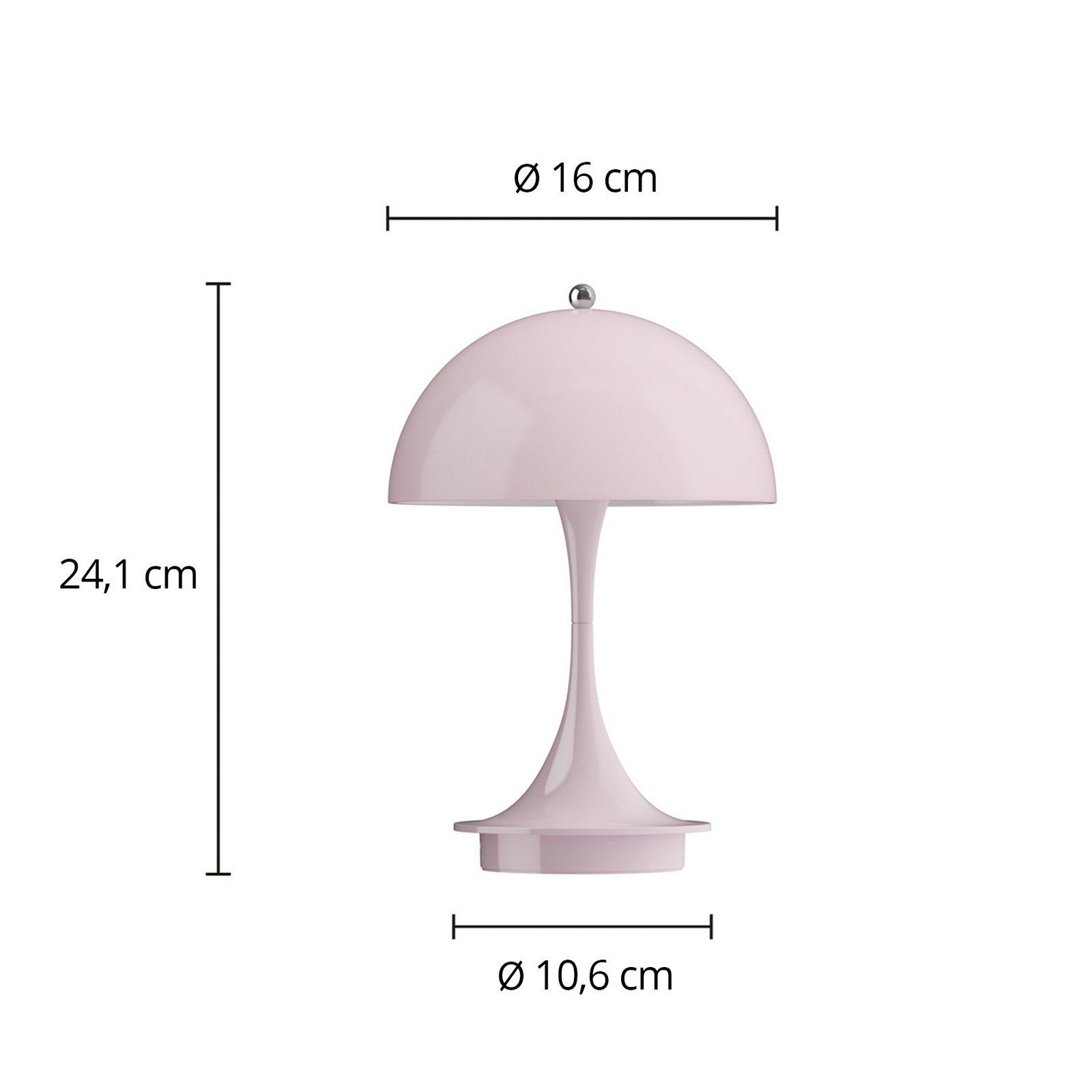 Louis Poulsen Panthella PORTABLE 160 V3, opale rose clair