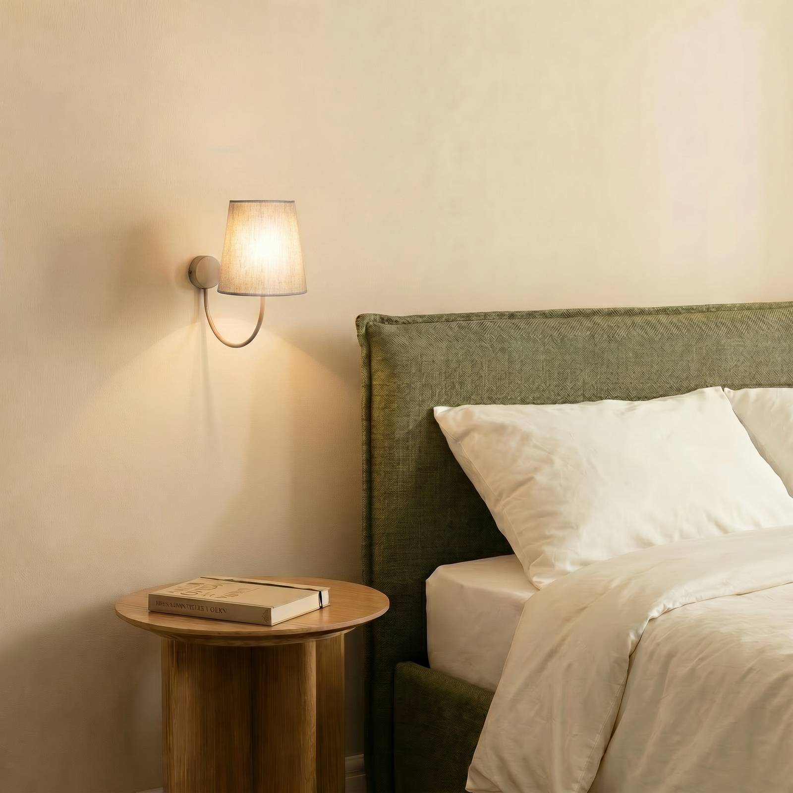  Tk Lighting Wandleuchte Candi, Beige/sand, Leinen, 34 Cm Hoch, E27 