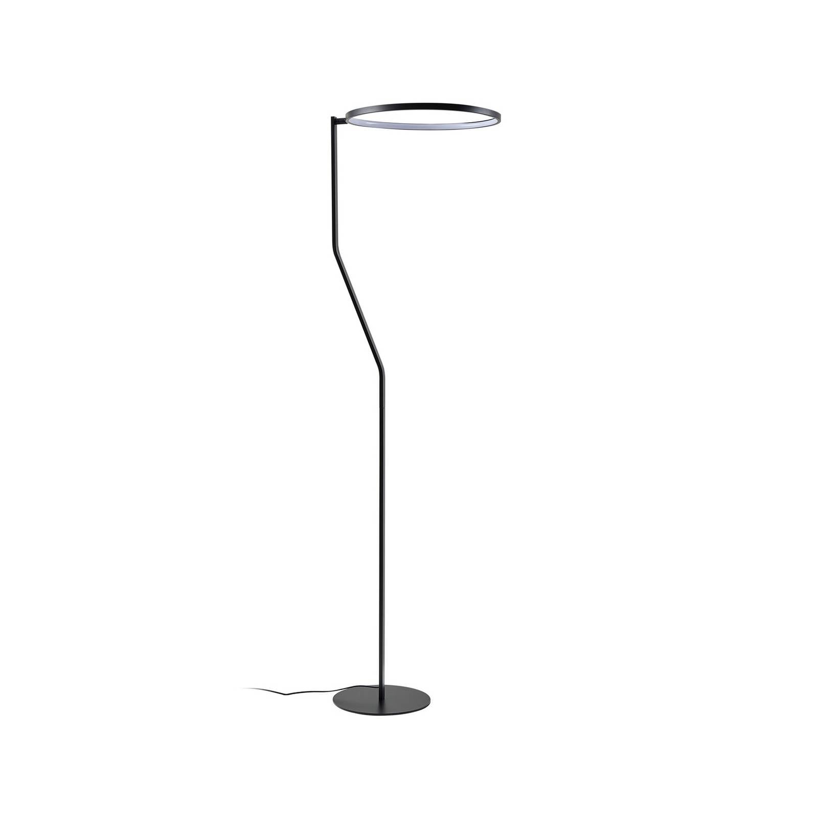Lindby LED-Stehleuchte Rayon, schwarz, Metall, Höhe 150,3 cm