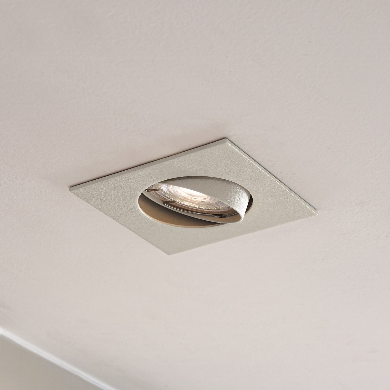 Prios Downlight Fibur, beige, 9 cm