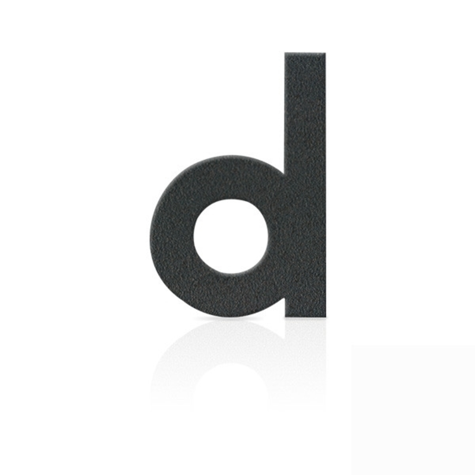 Stainless steel numbers, letter d, graphite grey