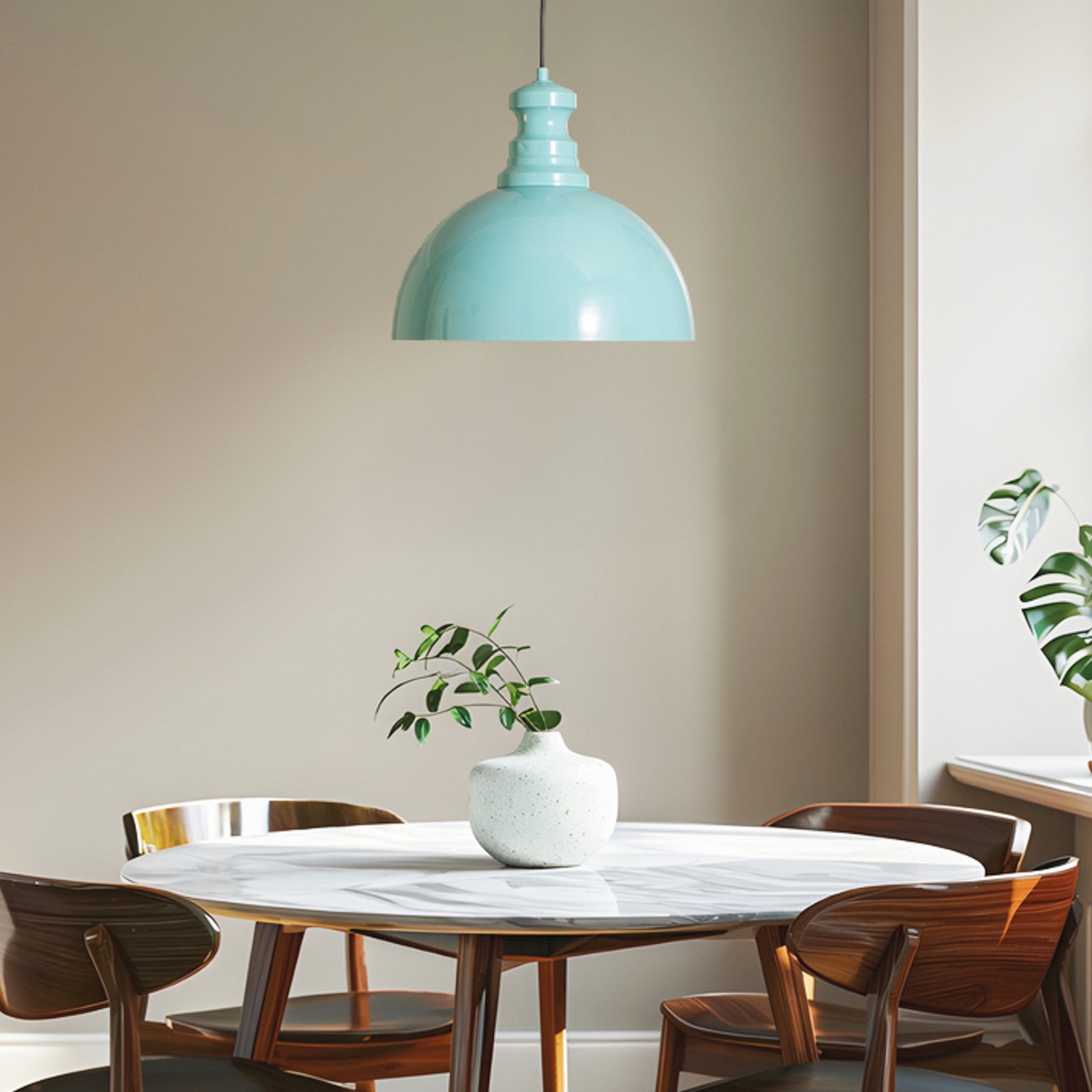Pendellampe Kure, turkis, metall, Ø 40 cm E27 Pendellampe Kure, turkis, metall, Ø 40 cm E27