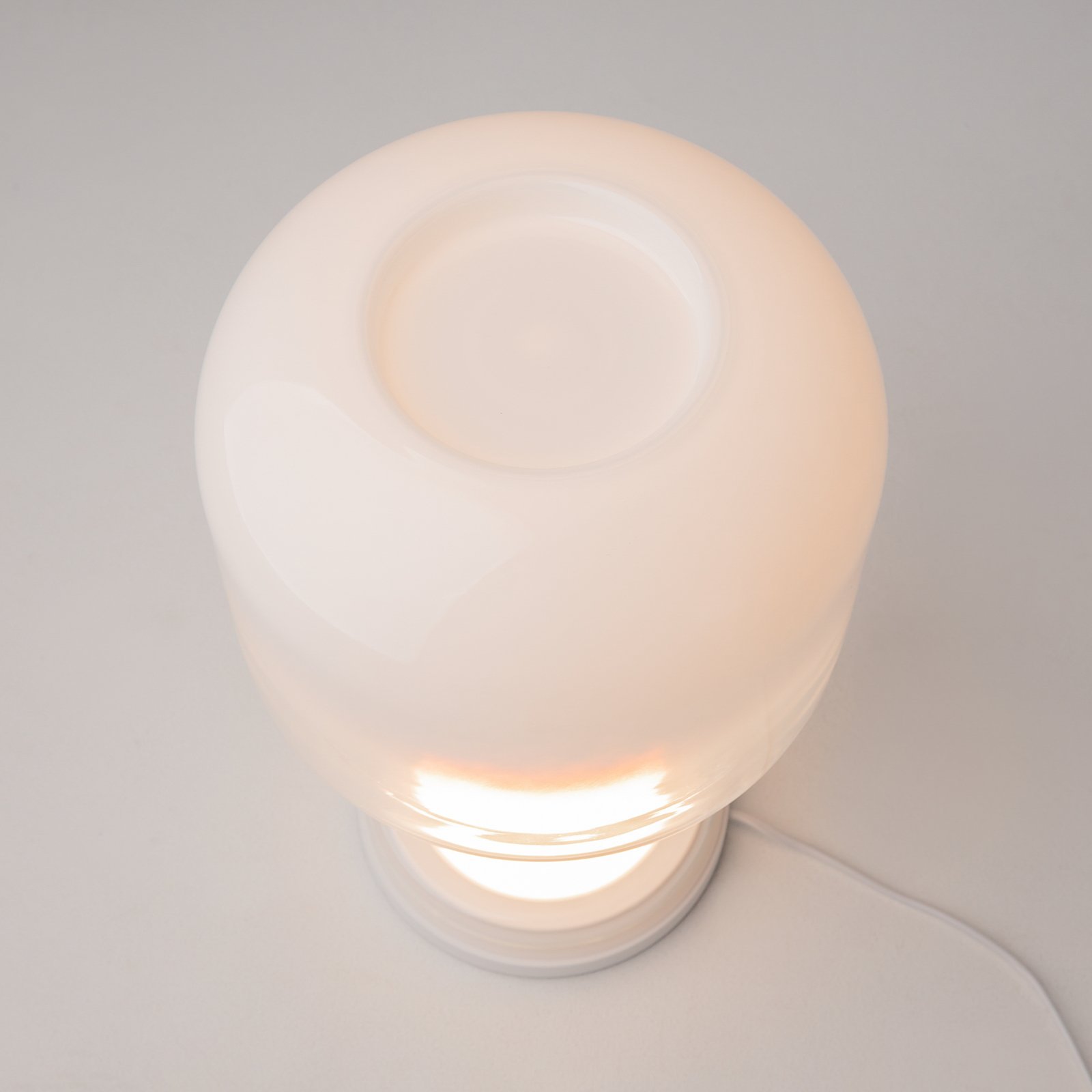Maytoni Lampada da tavolo LED Spirito, bianco, vetro, altezza 42 cm