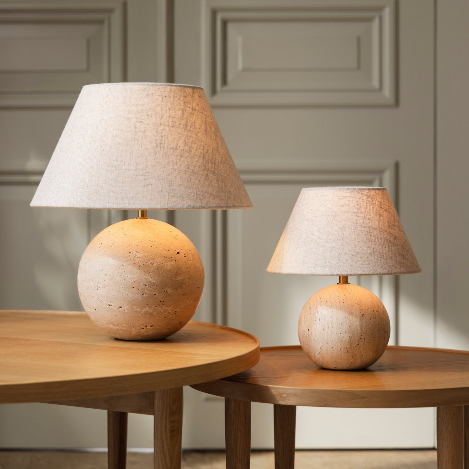 Stolová lampa Castello béžová/béžová Výška 28 cm - Globen Lighting