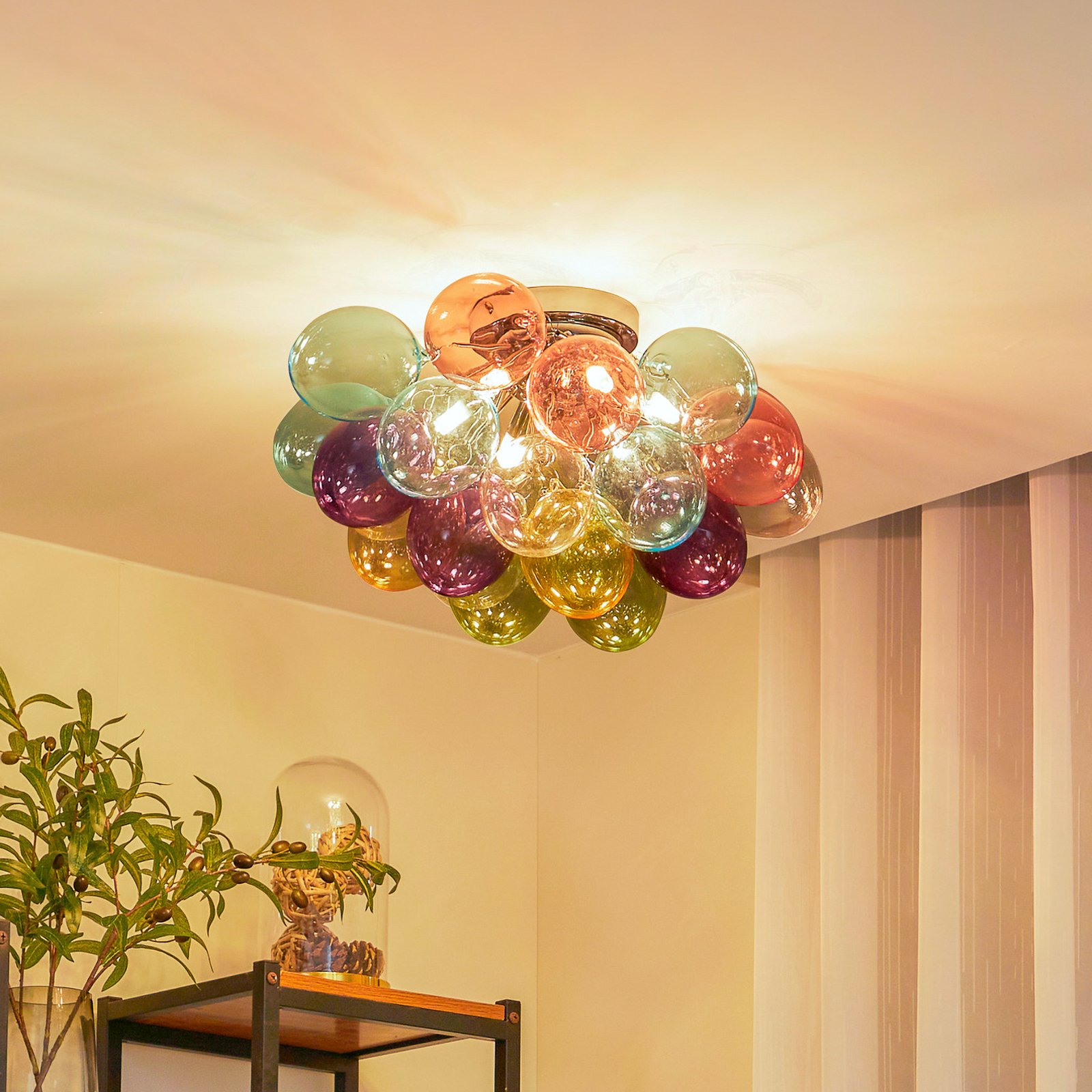 Lucande Diborah plafondlamp, bont, Ø 50 cm