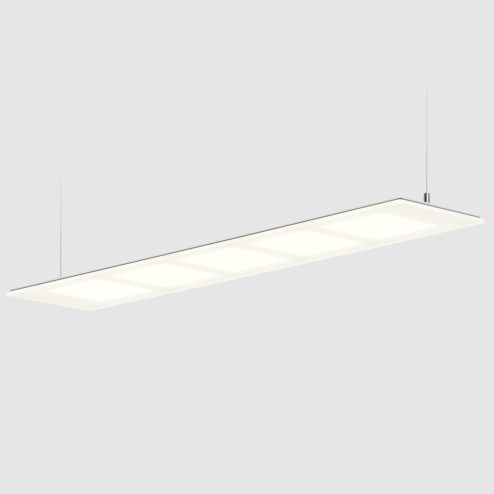 OMLED White OLED hanging light One s5, for Living / Dining Room, glass, aluminium, stainless steel, energy efficiency: A+, L: 72.7 cm, W: 15.6 cm, H: 0.8 cm