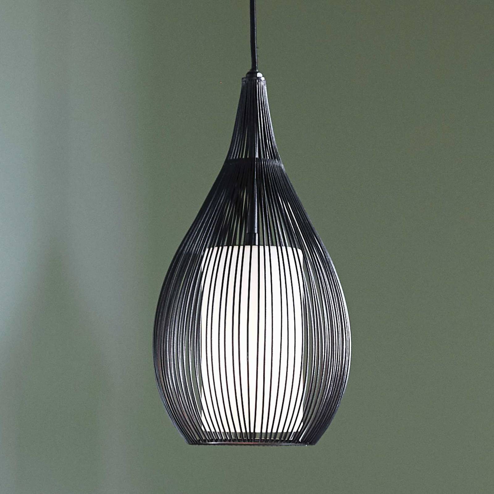 Lampa wisząca Beacon Solis, czarna, metal, szkło, Ø 19 cm