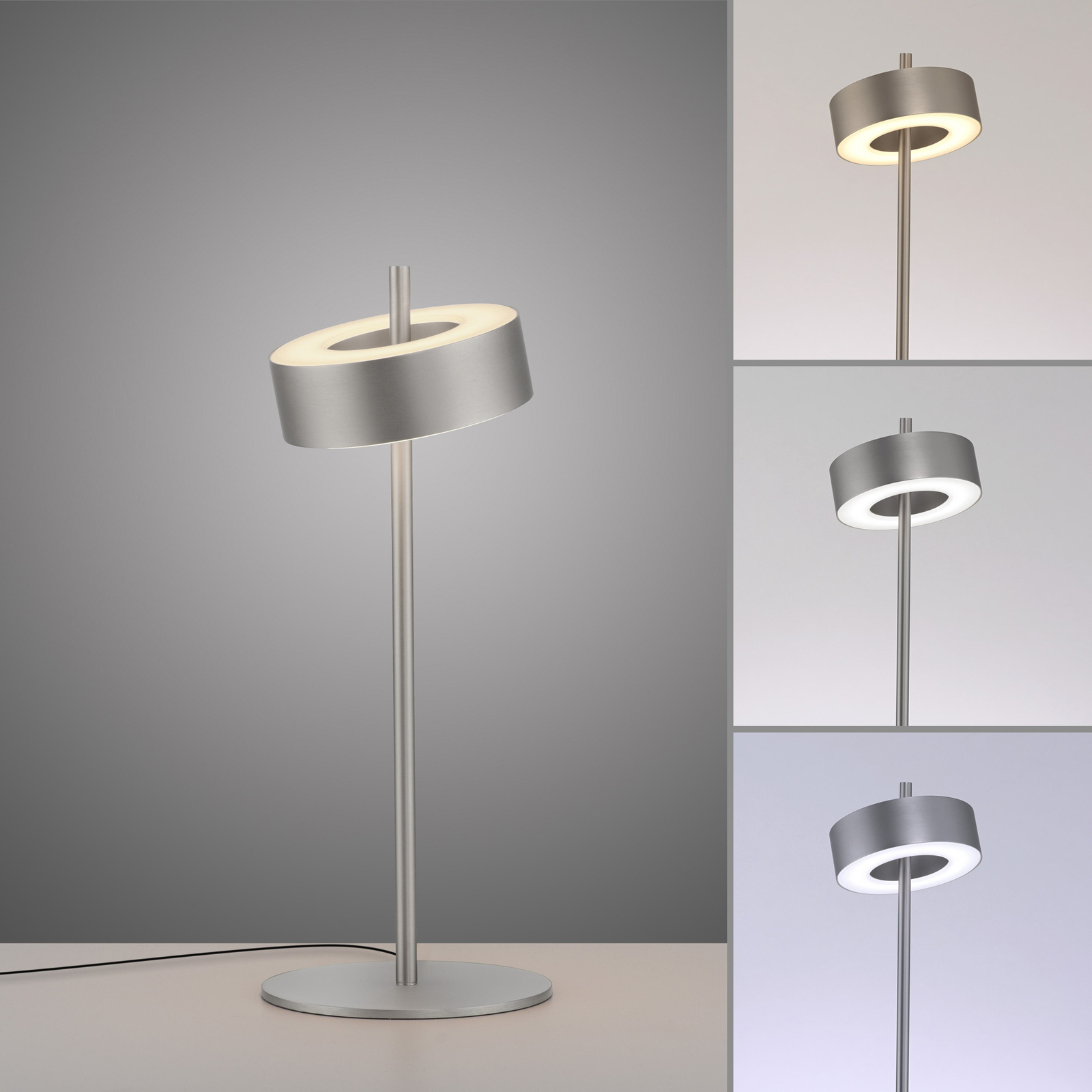 Paul Neuhaus Lampe de table LED intelligente Q-Rotate aluminium 40 cm