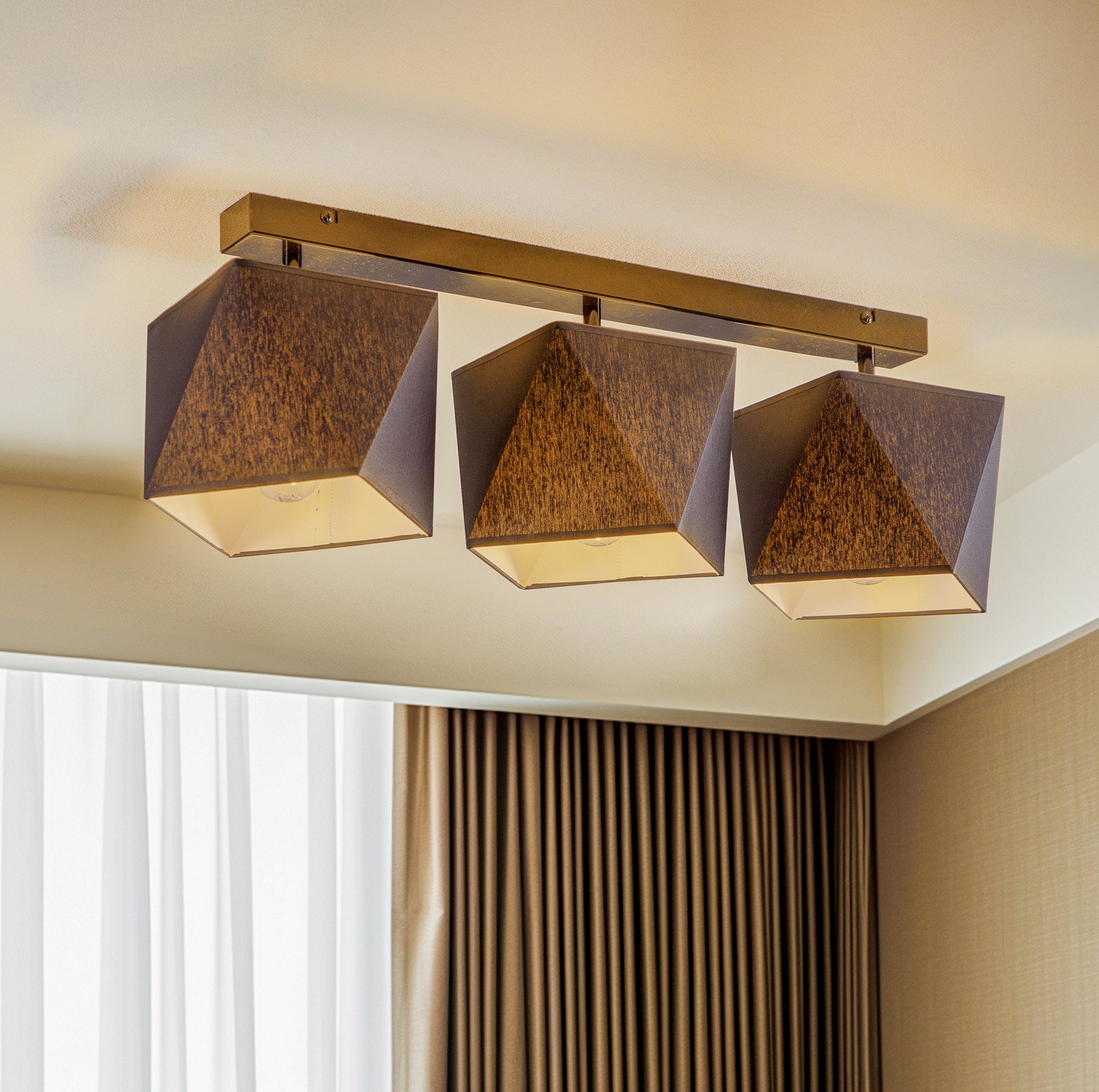 Lamkur Plafonieră Thea 3 becuri negru - Camera de zi / sufragerie - Modern - Metal