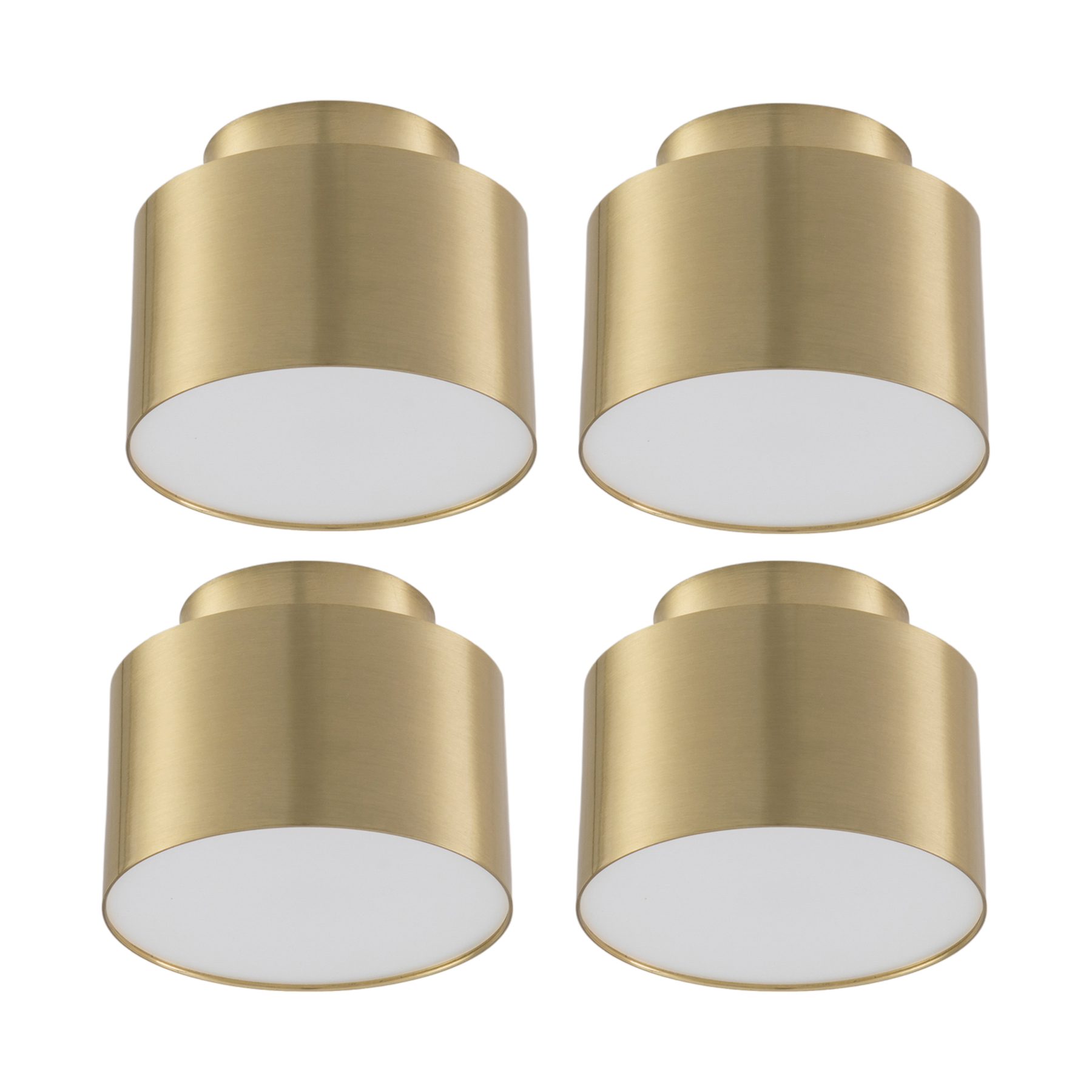 Lindby LED spotlight Nivoria, 11 x 8.8 cm, gold-coloured, set of 4