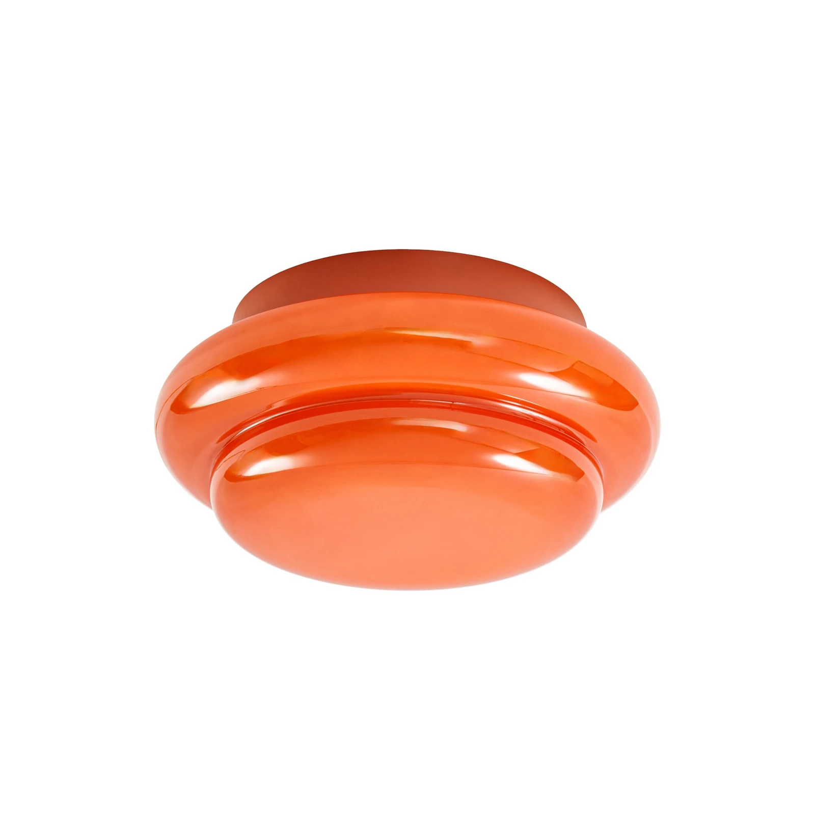 Lucande Leilani ceiling light, Ø 35 cm, orange, E27, glass