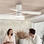 Beacon ceiling fan with light Flusso white Ø 132 cm quiet