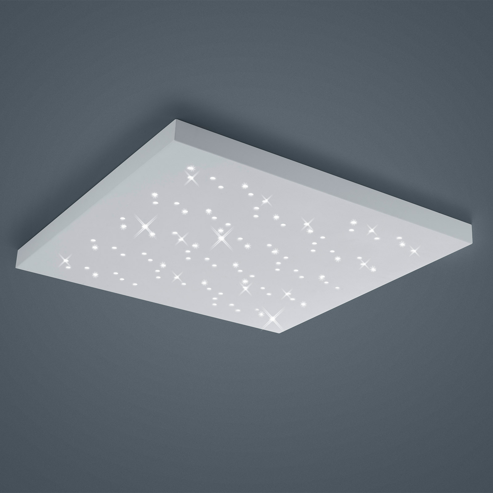 Trio Lighting Titus LED ceiling light, white 75 x cm, for Living / Dining Room, metal, acrylic, 36 W, energy efficiency: A+, L: 75 cm, W: 75 cm, H: 4.5 cm