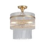 Lara ceiling lamp, Ø 35 cm, gold-coloured/clear, glass/metal