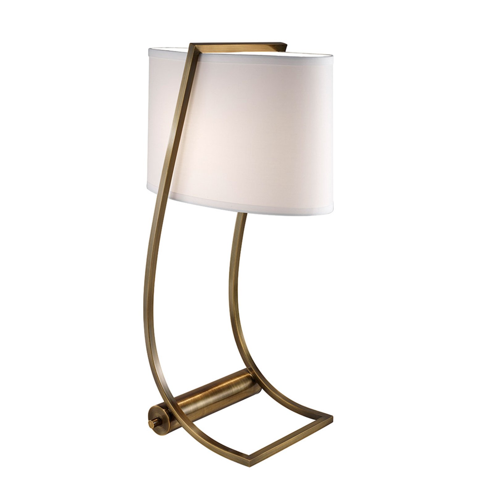 With USB port - fabric table lamp Lex brass