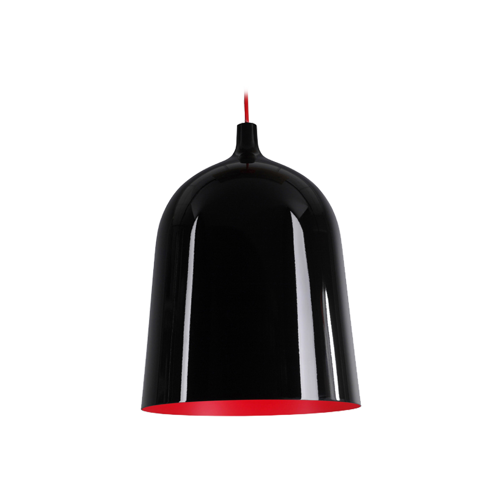 Aluminor Bottle pendant light, Ø 28 cm, black/red