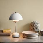 &Tradition LED-uppladdningsbar bordslampa Flowerpot VP9, matt vit