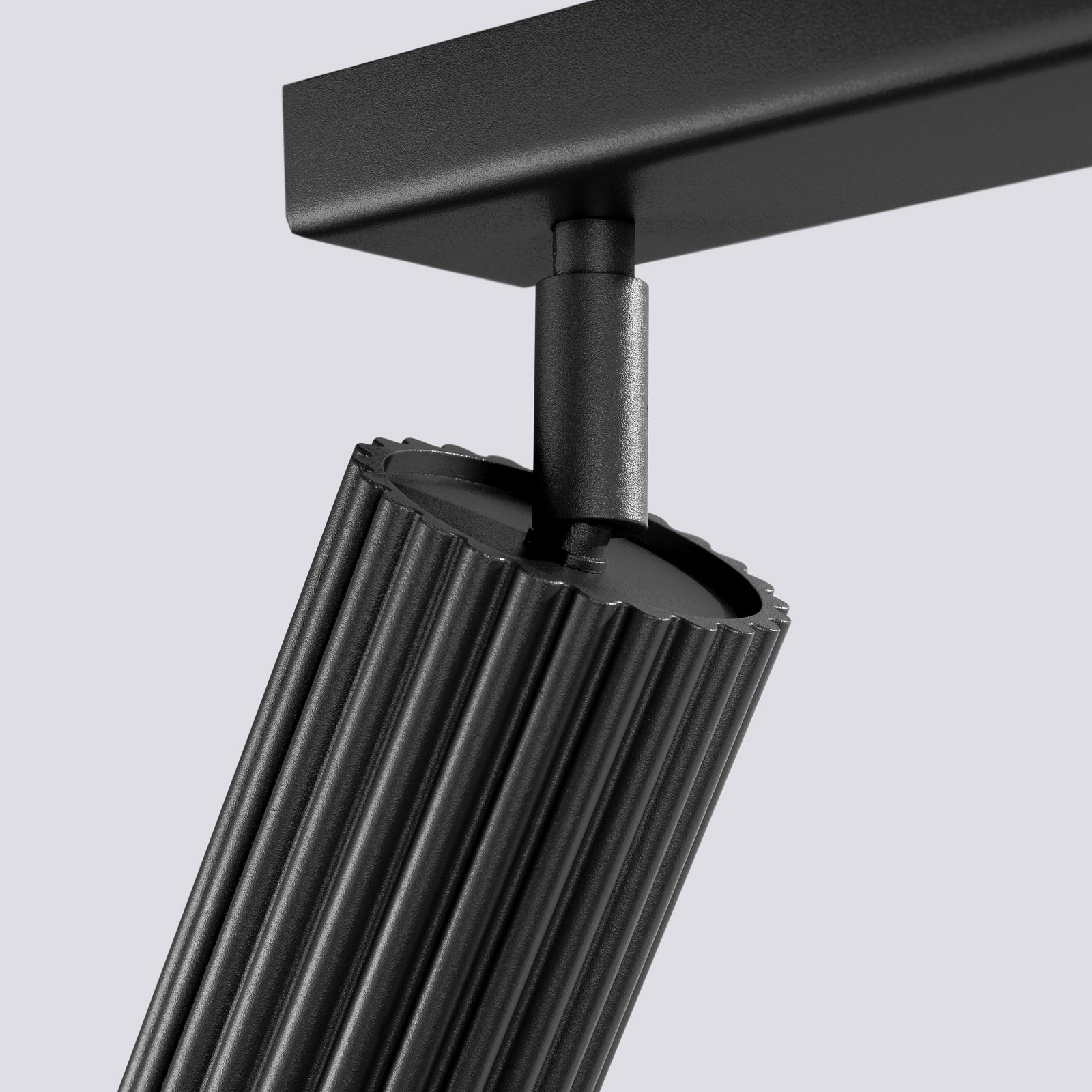 Deckenstrahler Karbon, schwarz, Länge 45 cm, Alu, 3-flg.